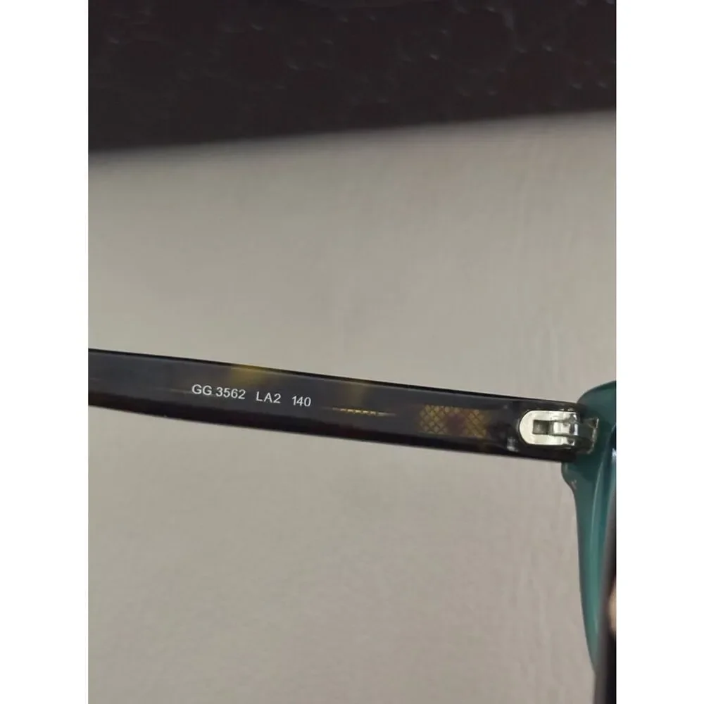 Gucci Women's Eyeglasses GG 3562 LA2 Dark Havana Green Semi Butterfly